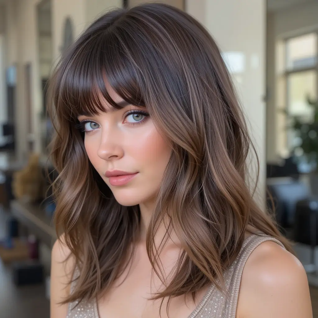 Curtain Bangs with Long Layers