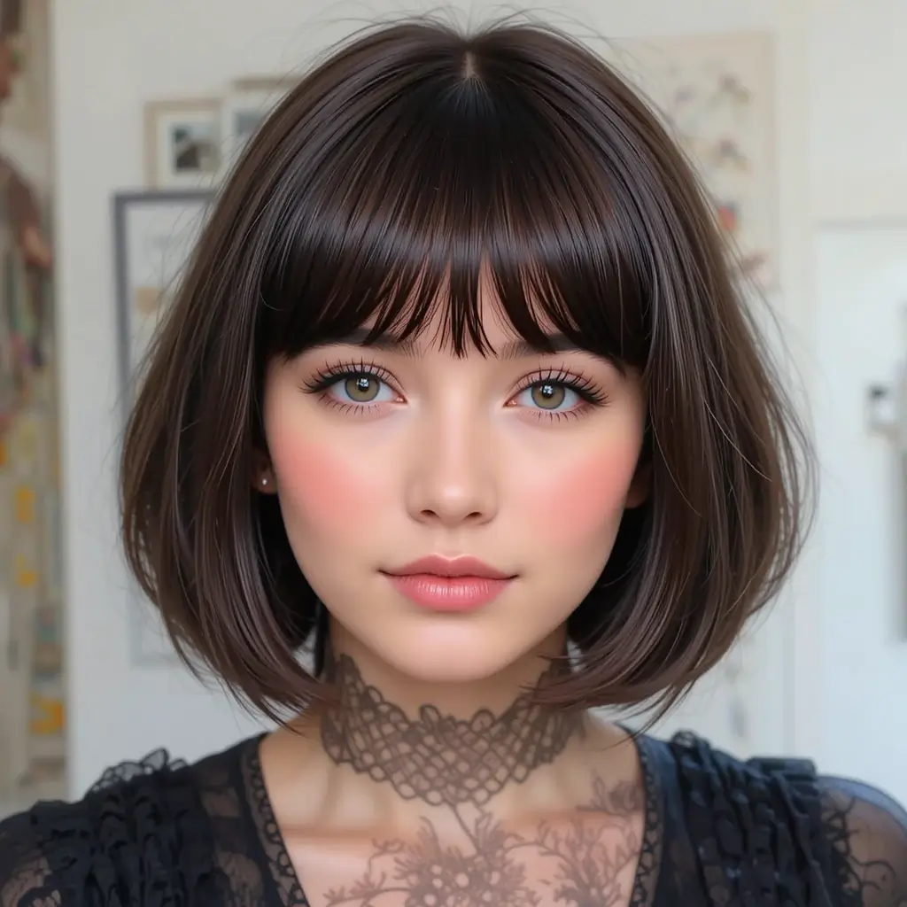 Curtain Bangs with Medium Hair