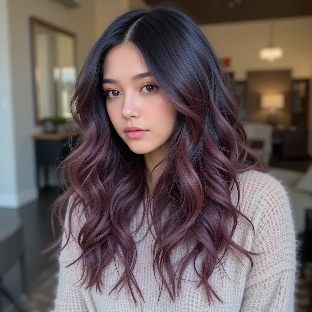 Deep Brown and Plum Ombre