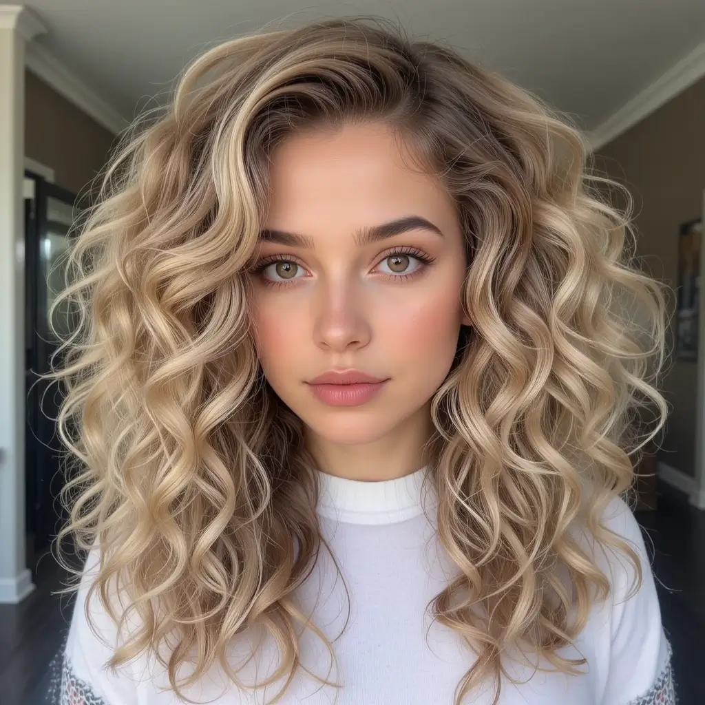 Dimensional Balayage with Mixed Blonde and Brown