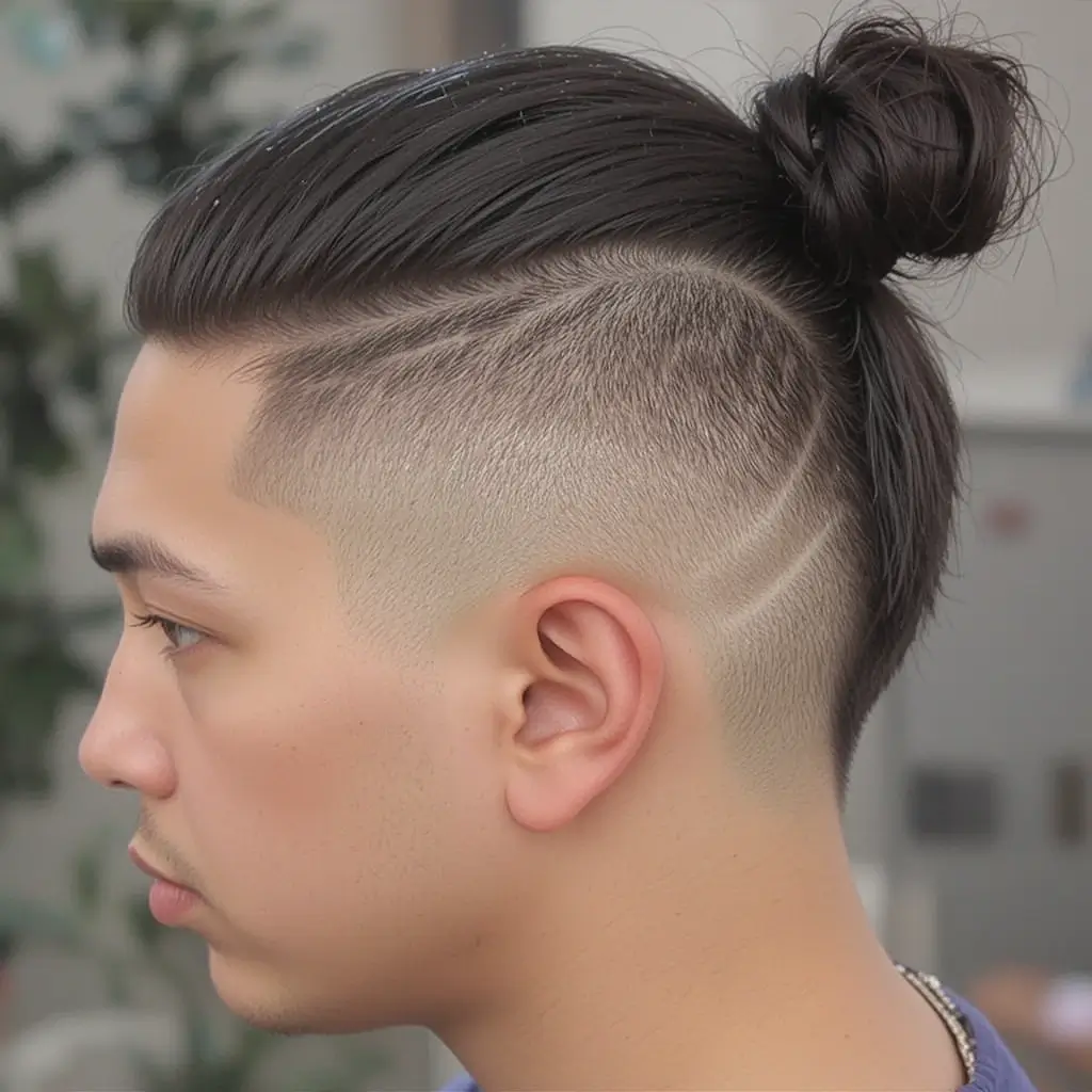 Double Side Shaved with Top Knot