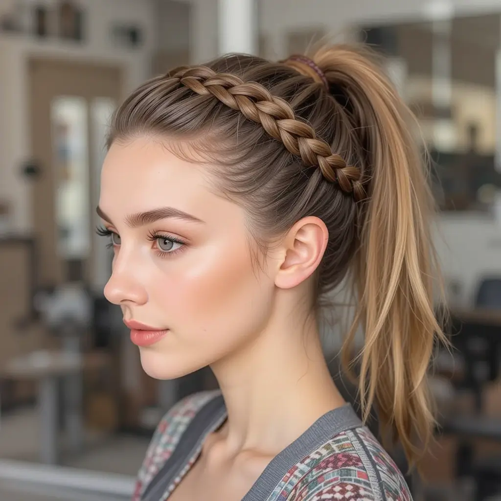 Dutch Braided Ponytail