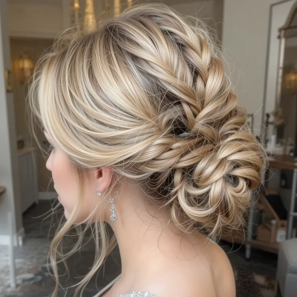 Dutch Braids into Bun