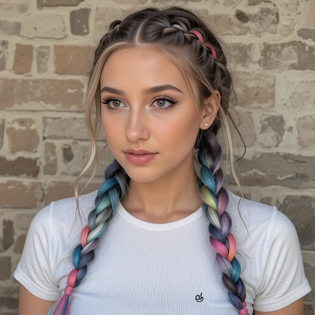 Dutch Braids with Colored Extensions
