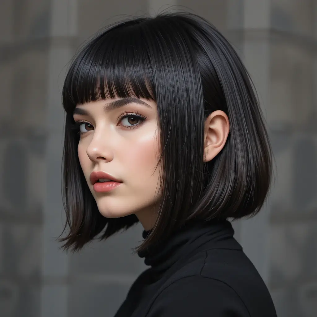 Ear-Length Bob with Micro Bangs