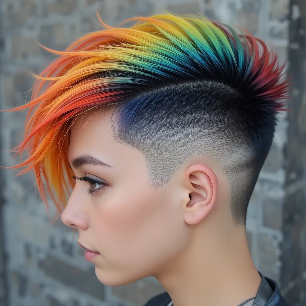 Edgy Undercut with Colored Top