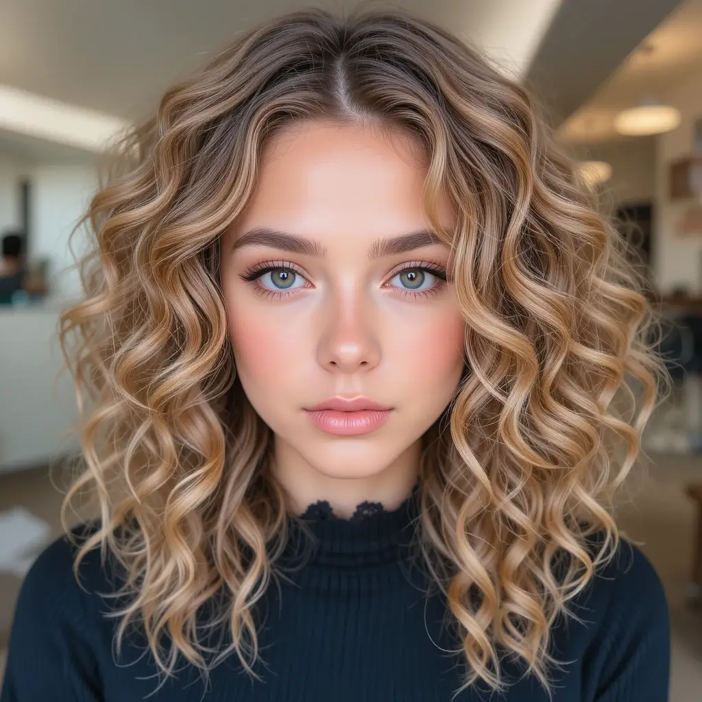 Face-Framing Highlights in Warm Blonde