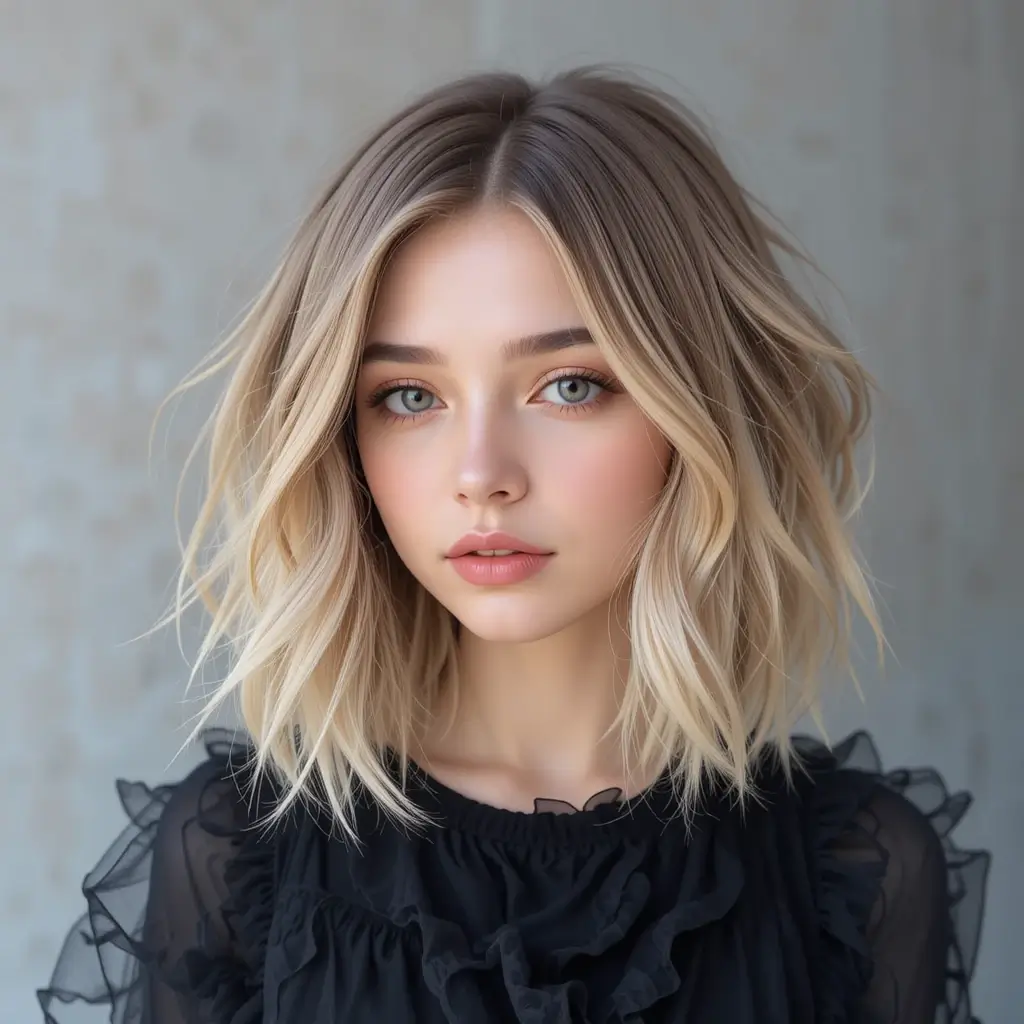 Feathered Bob with Wispy Ends