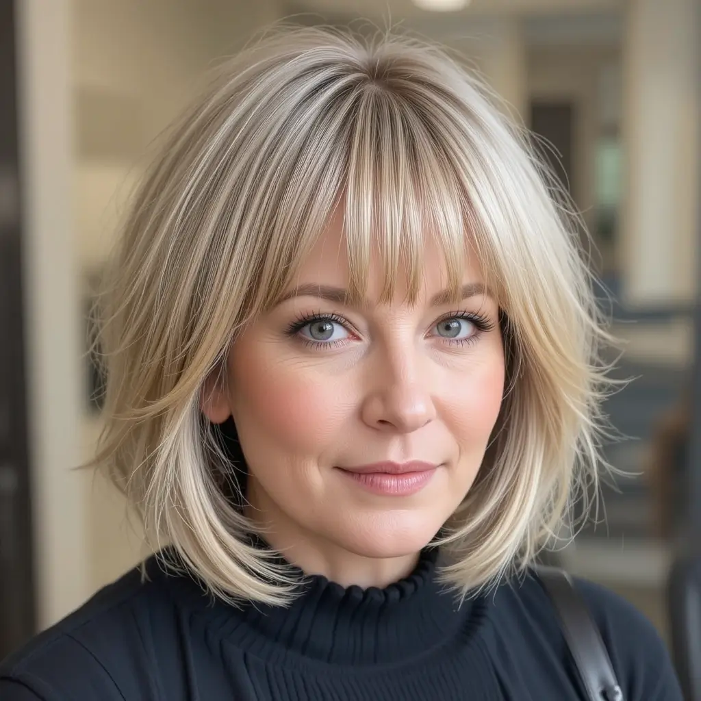 Feathered Cut with Bangs