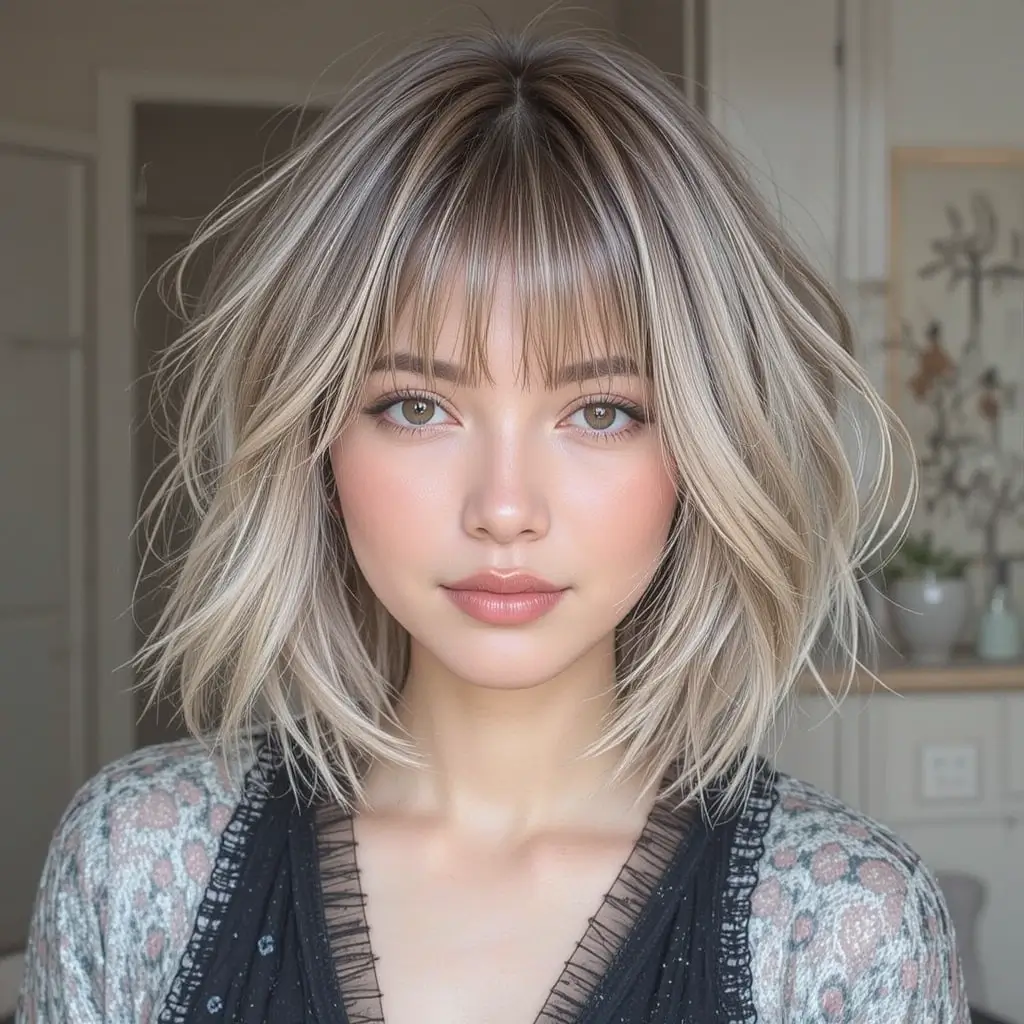 Feathered Ear-Length Bob