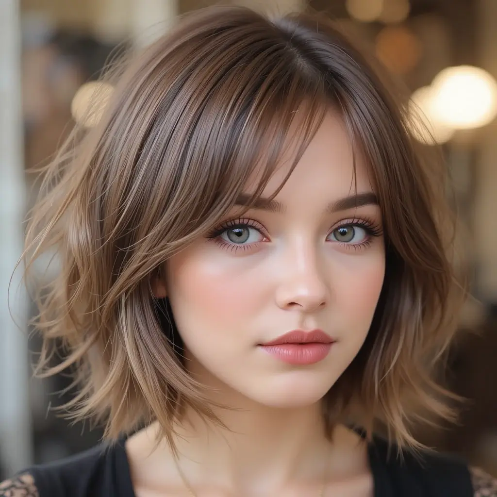 French Bob with Delicate Wispy Bangs
