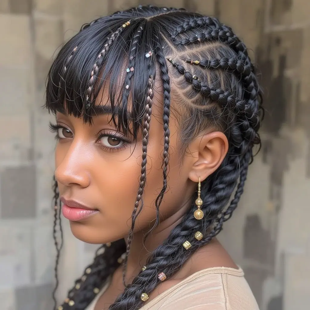 Fulani Braids with Bangs