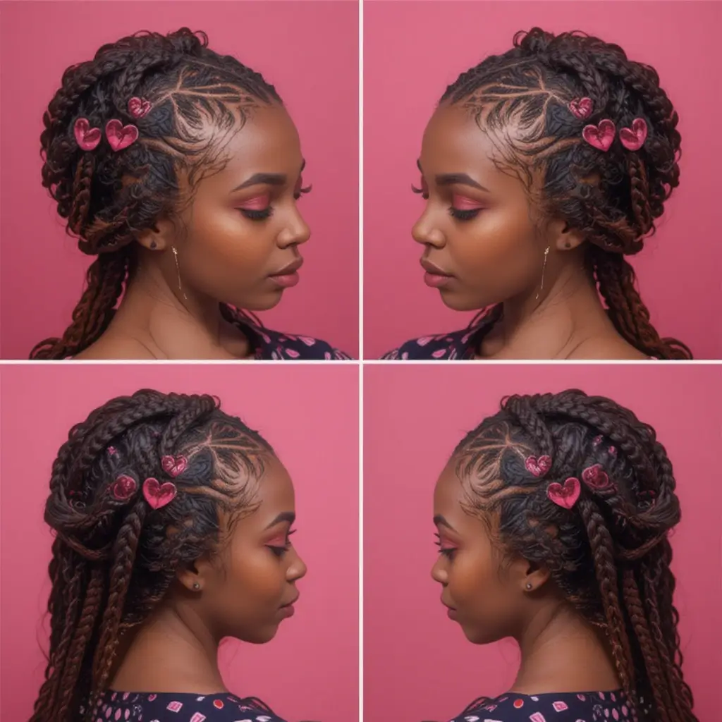 Fulani Braids with Heart Design