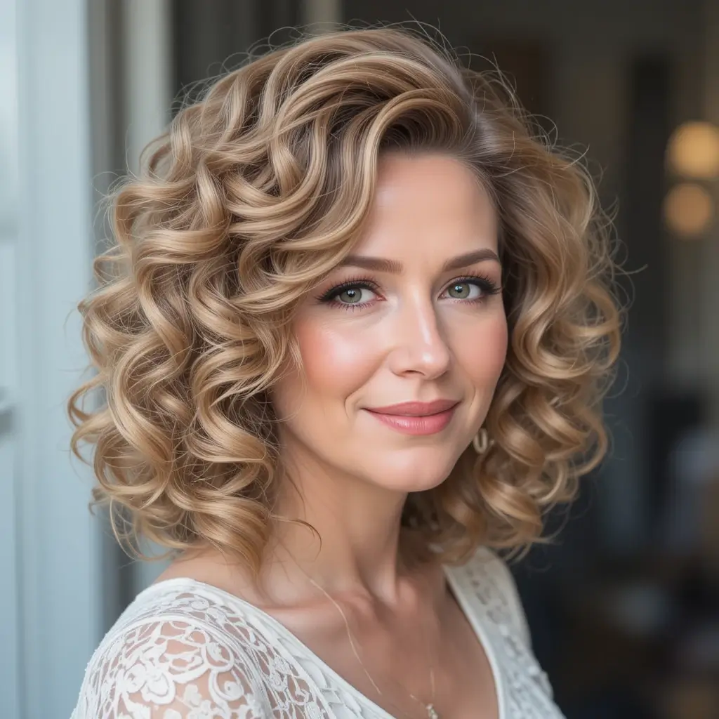  Full Body Curls with Side Part