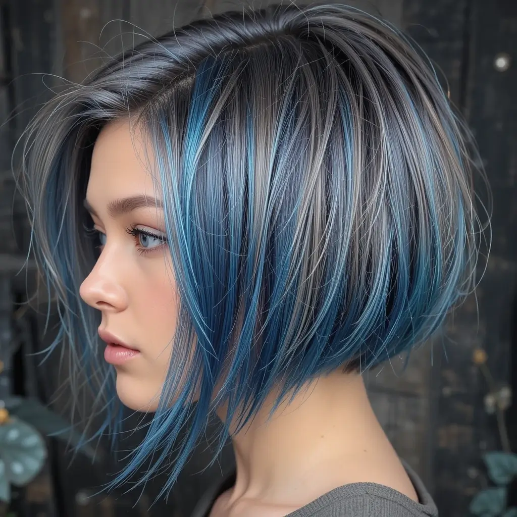 Graphite and Metallic Blue