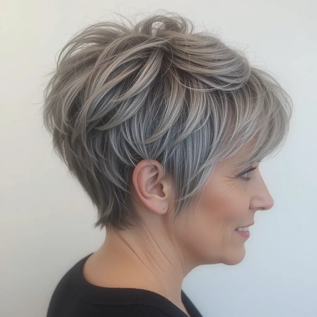 Gray Pixie with Tapered Back