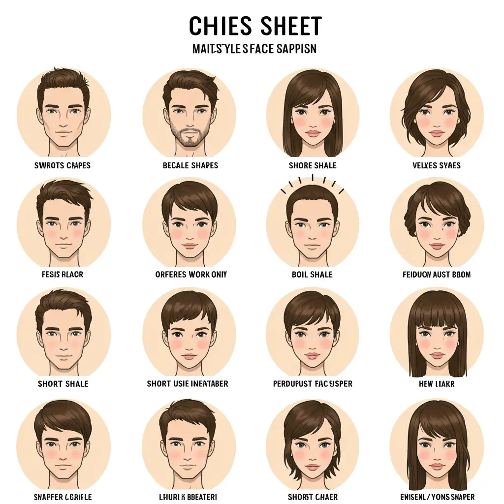 Hairstyle Cheat Sheet Based on Face Shape