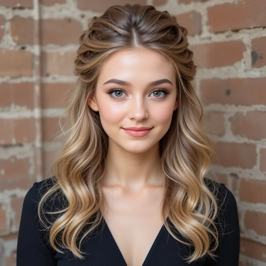 Half-Up Half-Down with Loose Waves