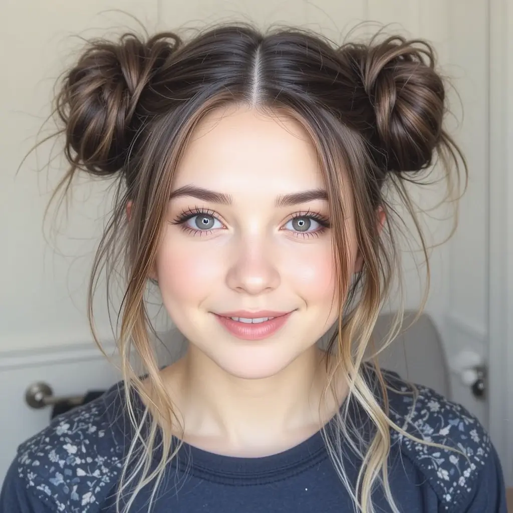 Half-Up Space Buns