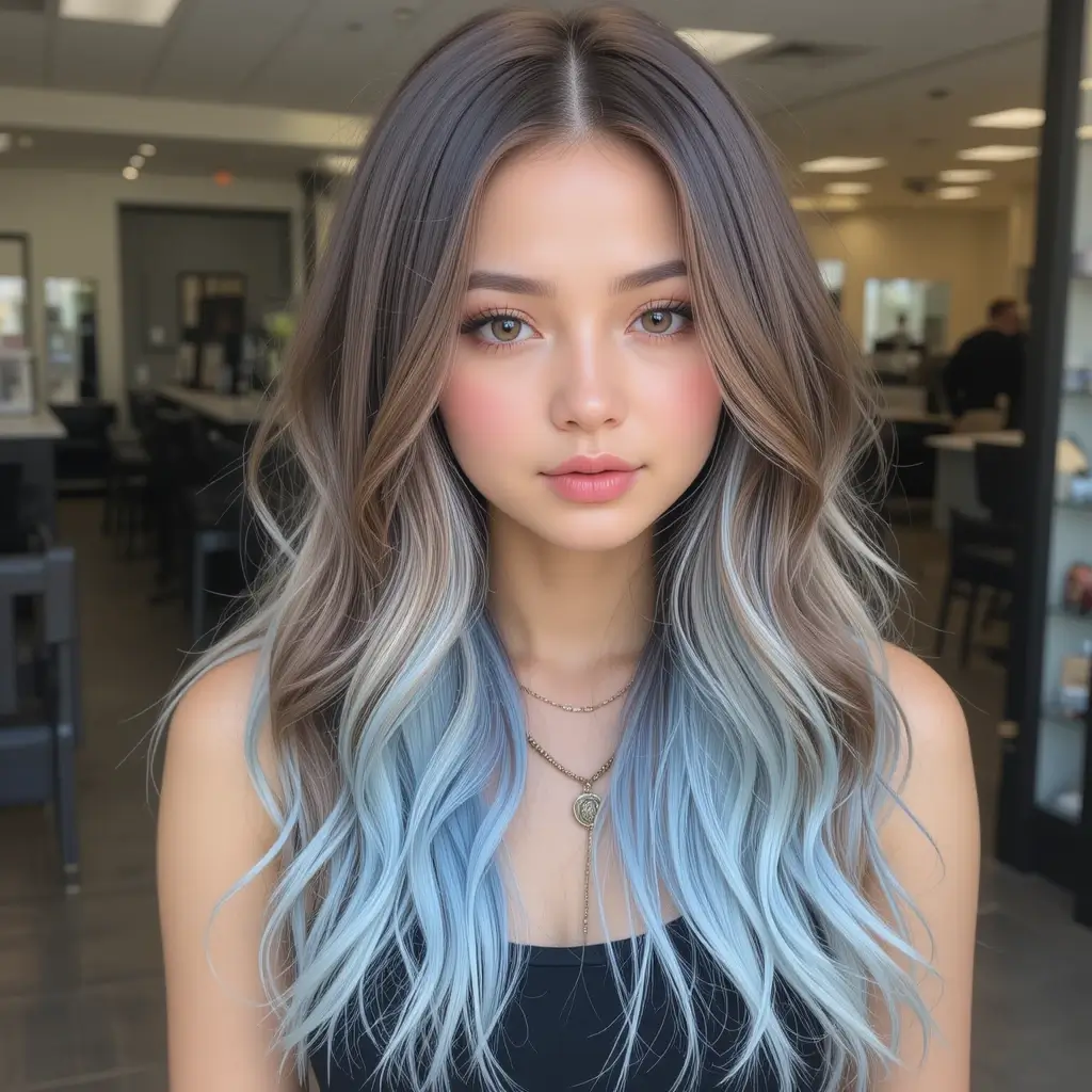 Hazelnut with Pastel Blue Tips