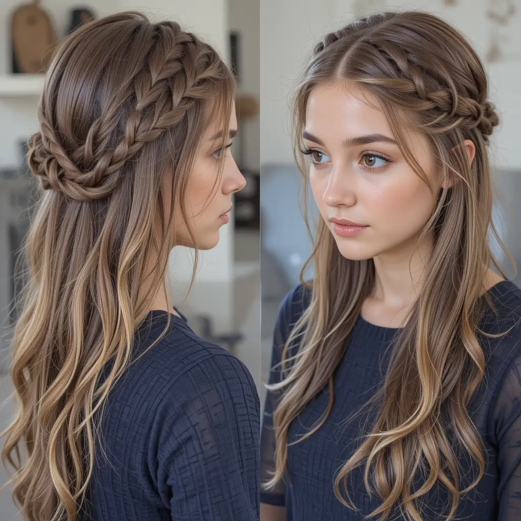 Home Haircut with Braids