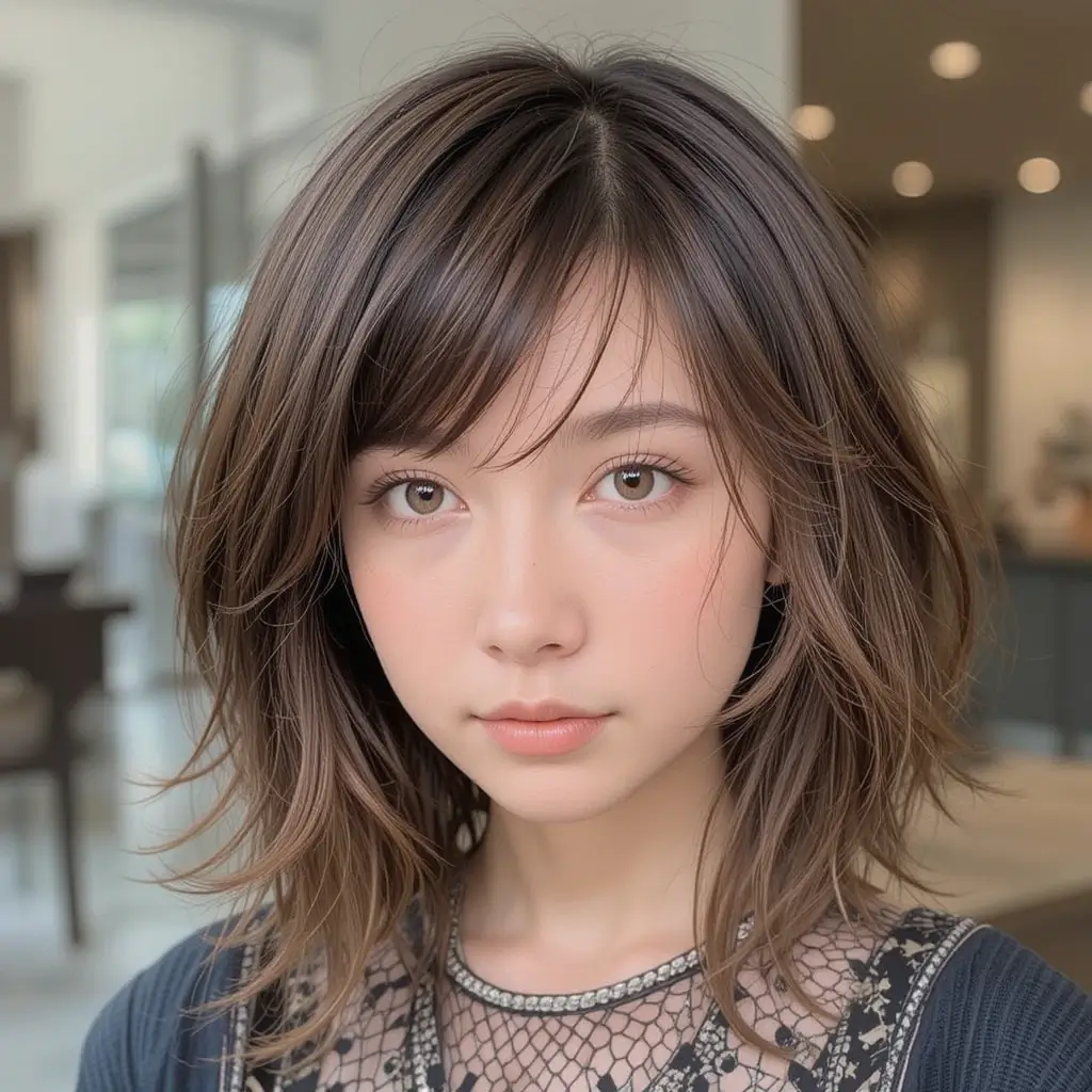 Home Haircut with Layers and Bangs