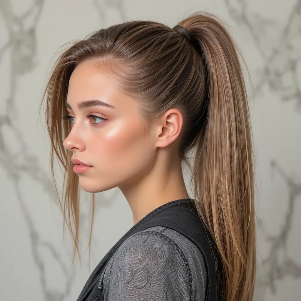 Home Haircut with Sleek Ponytail
