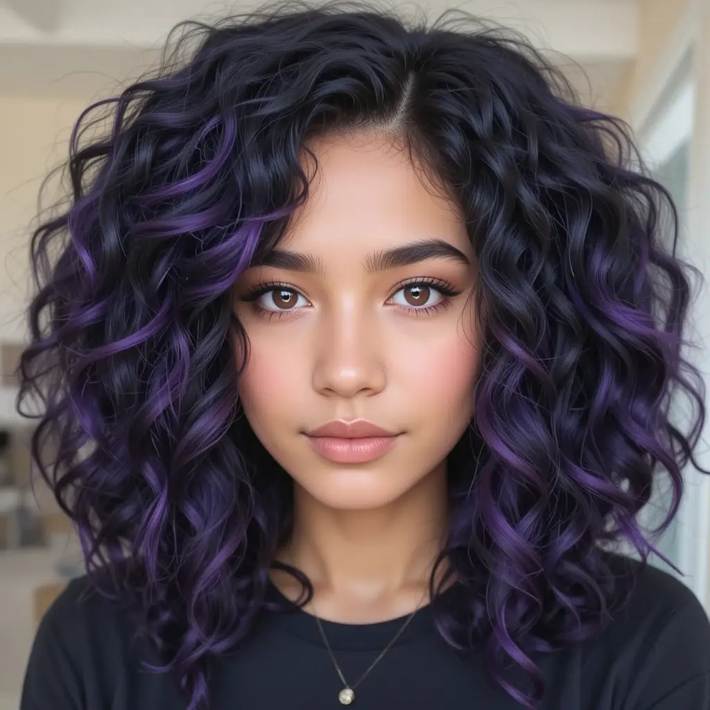 Jet Black Base with Violet Lowlights