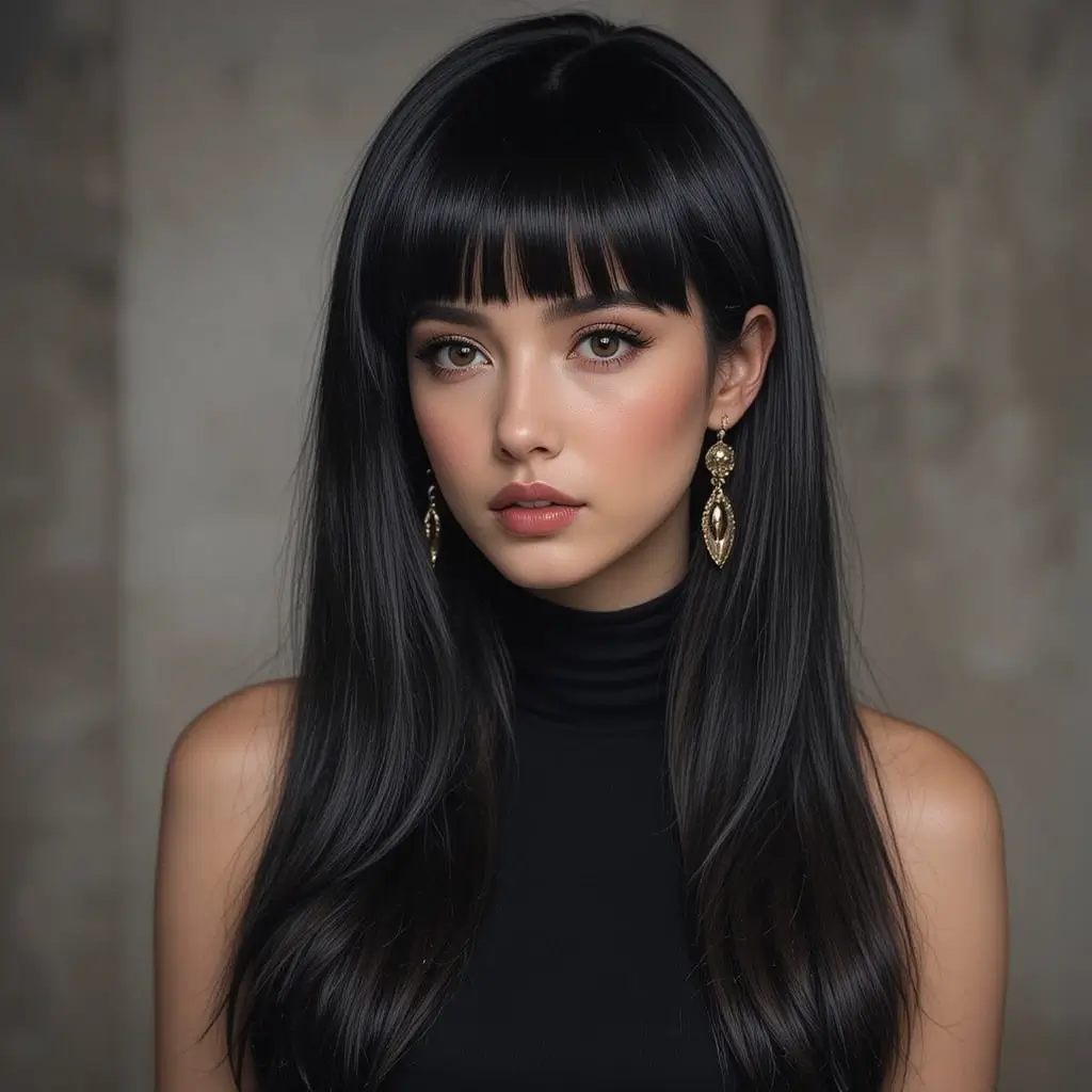 Jet Black Straight Hair
