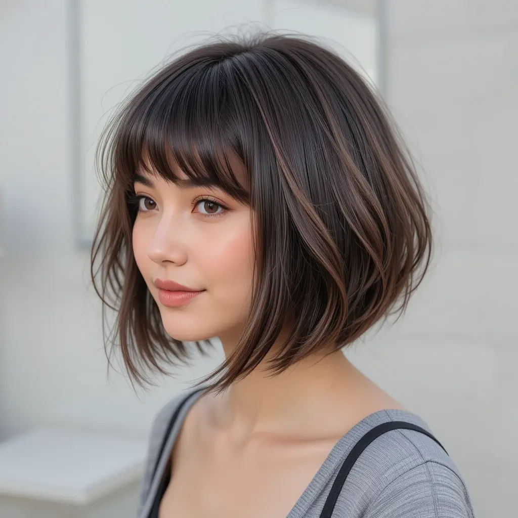 Layered Bob Shag with Bangs