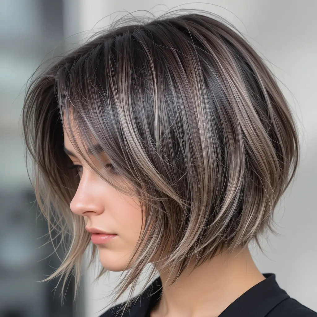 Layered Bob with Wispy Ends