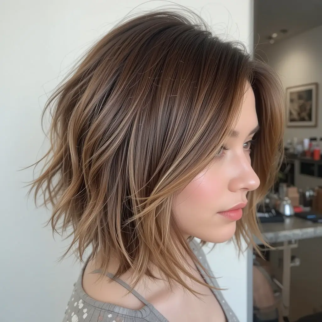 Layered Cut with Flicked Ends