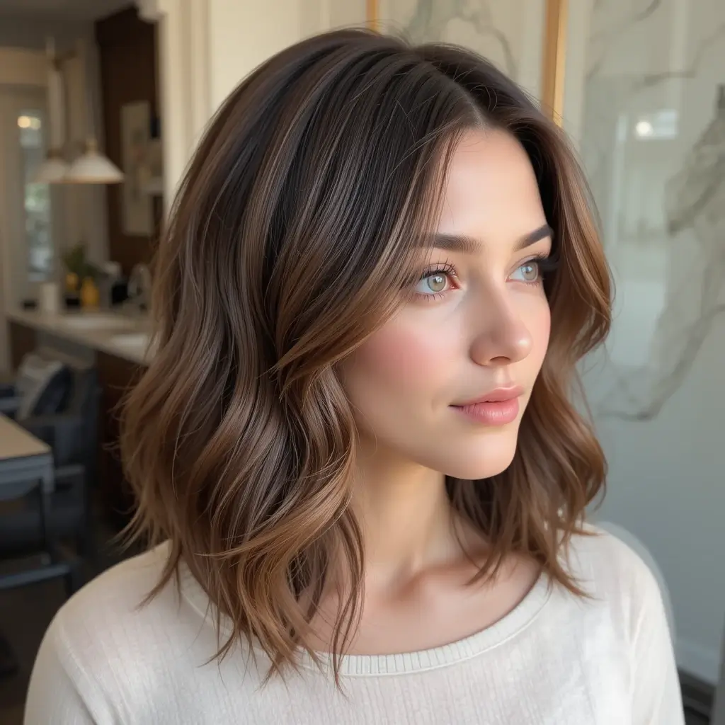 Layered Haircut with Middle Part