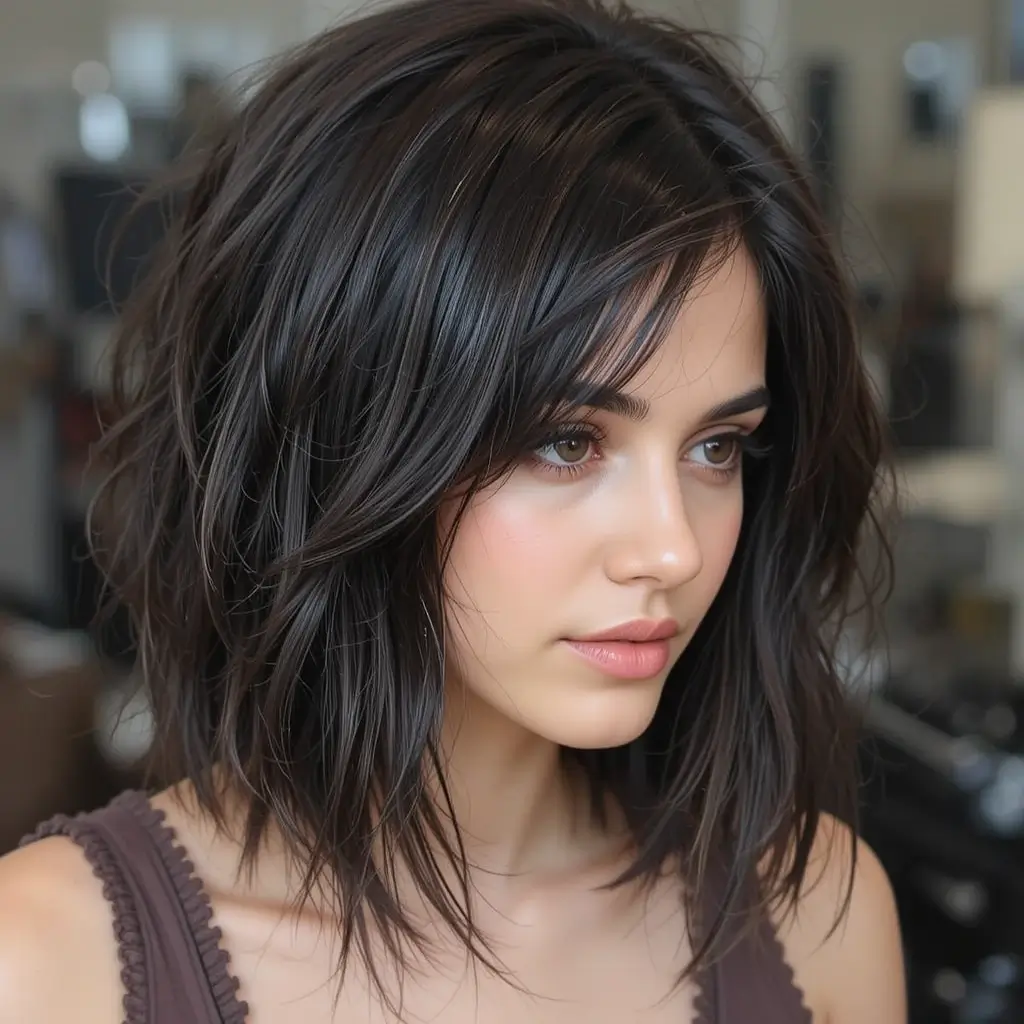 Layered Long Shag with Choppy Ends