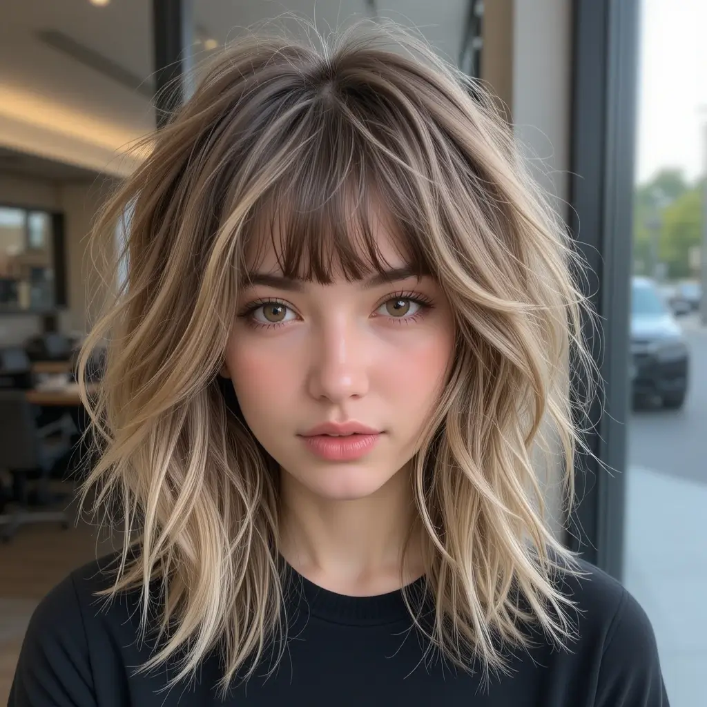 Layered Wolf Cut With Soft Waves