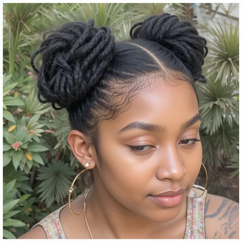Loc Space Buns