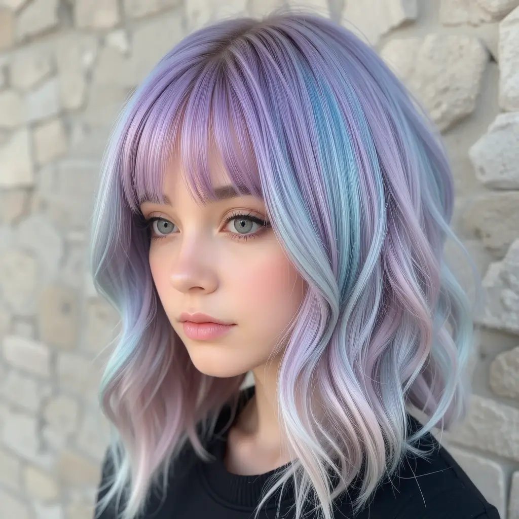 Long Layered Cut with Curtain Bangs