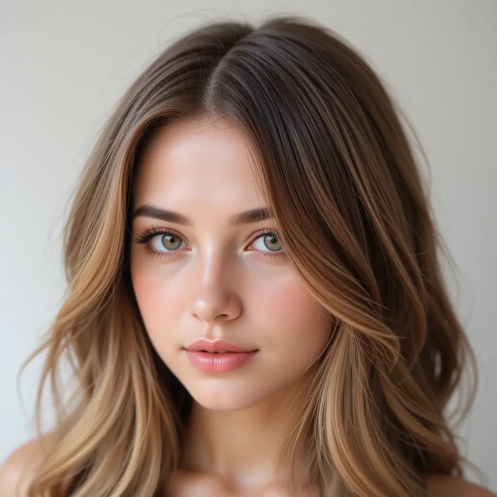 Long Layers with Face-Framing Caramel Highlights