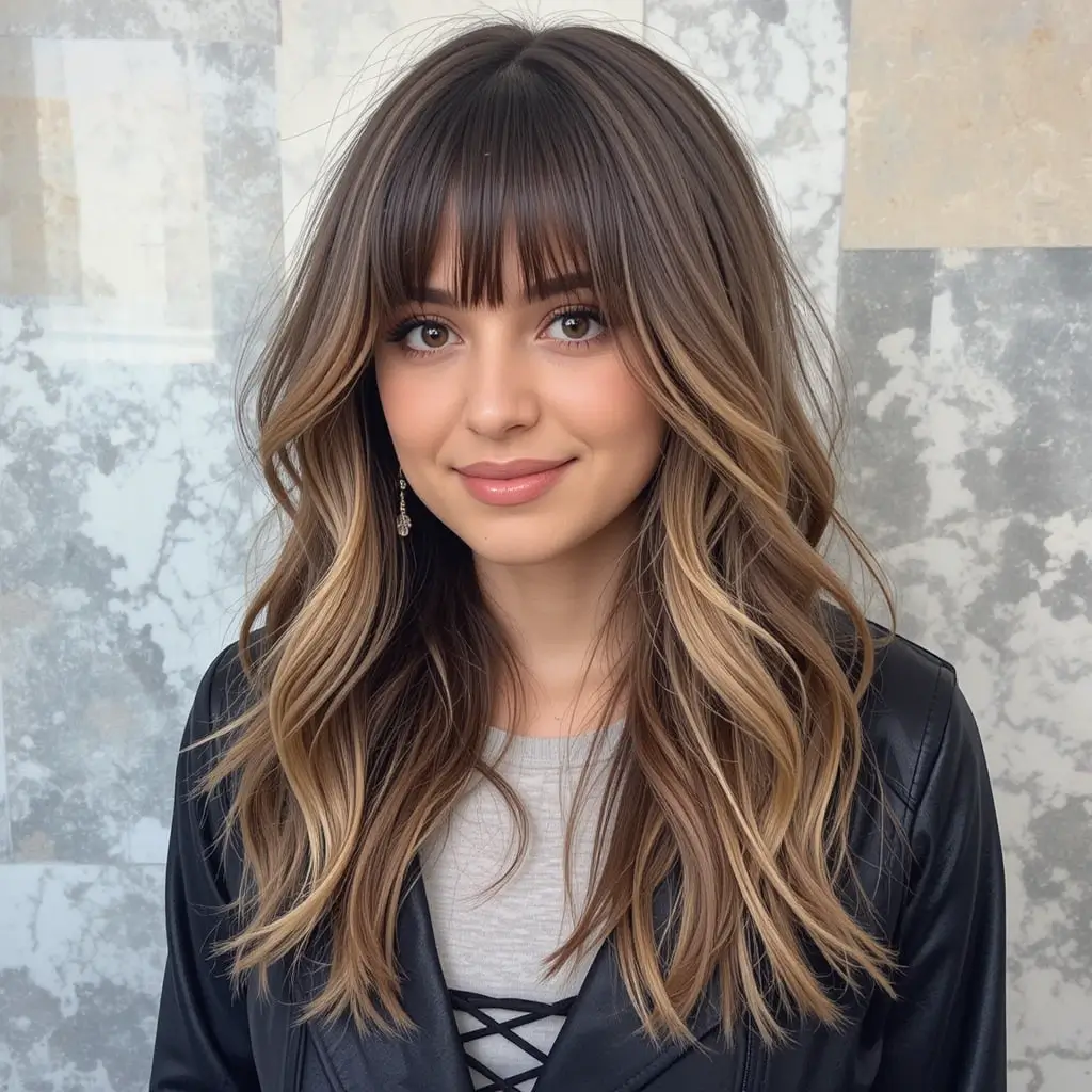 Long Layers with Wispy Bangs