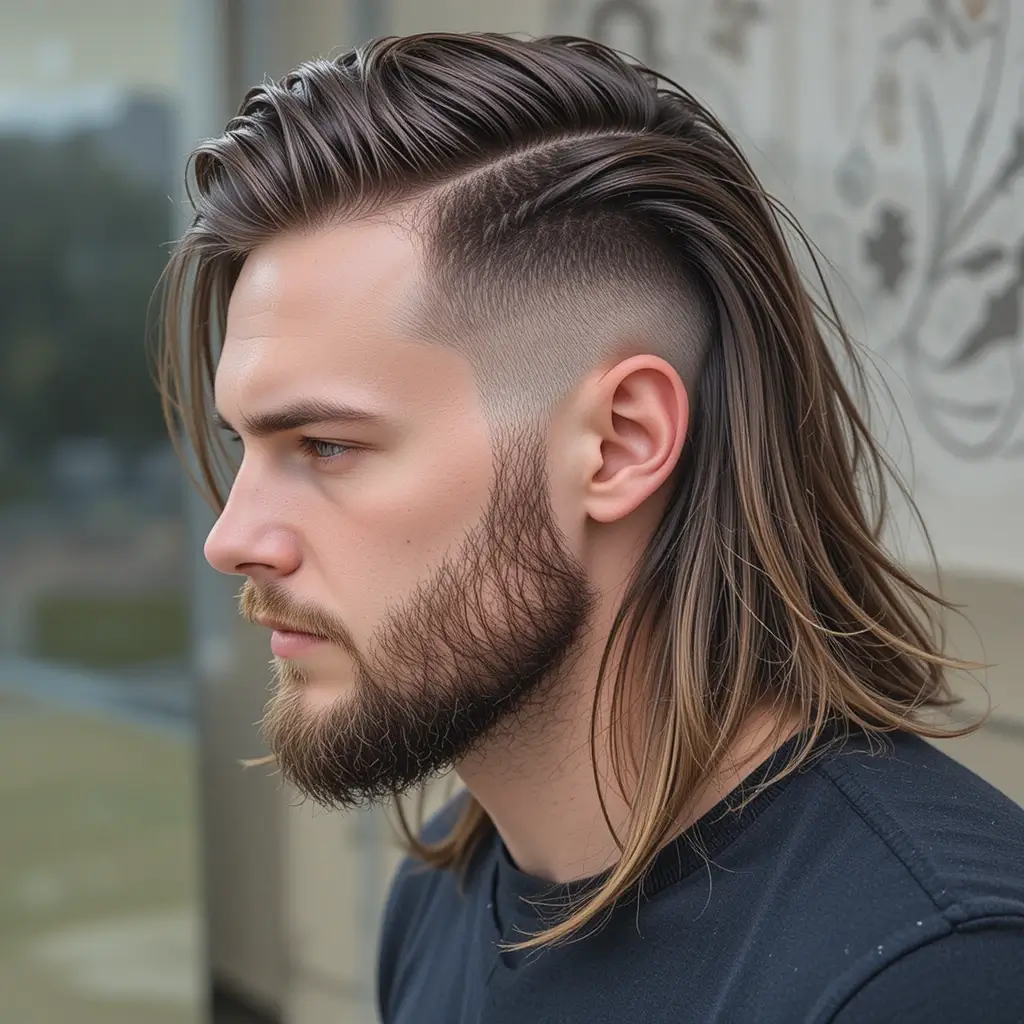 Long Mullet with Subtle Fade