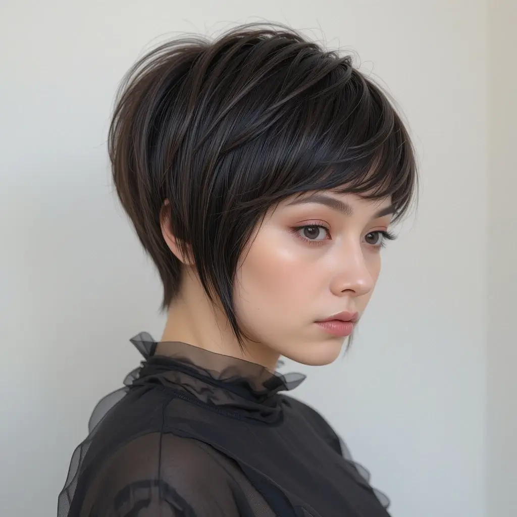 Long Pixie Bob with Blunt Ends