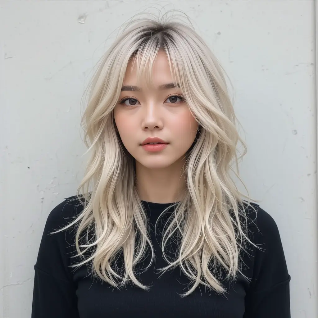 Long Shag Cut with Light Bangs