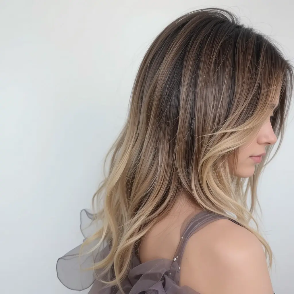 Long Shag with Layered V-Cut