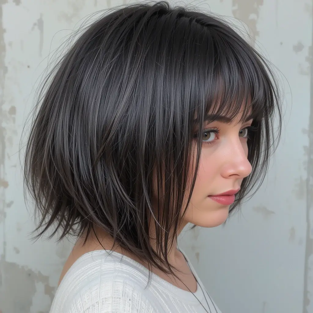Long Shag with Micro Bangs