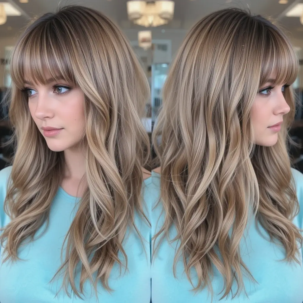 Long Wolf Cut With Full Fringe
