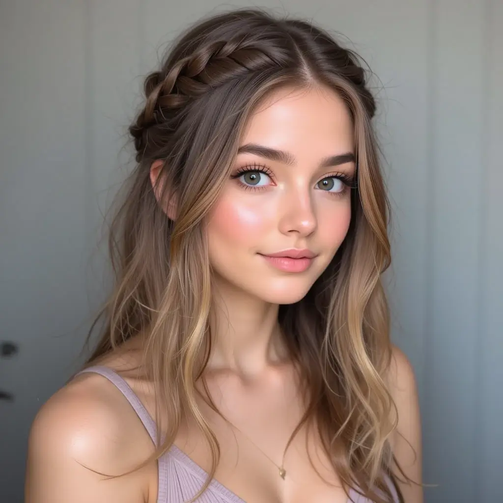 Loose Dutch Braid with Face-Framing Strands