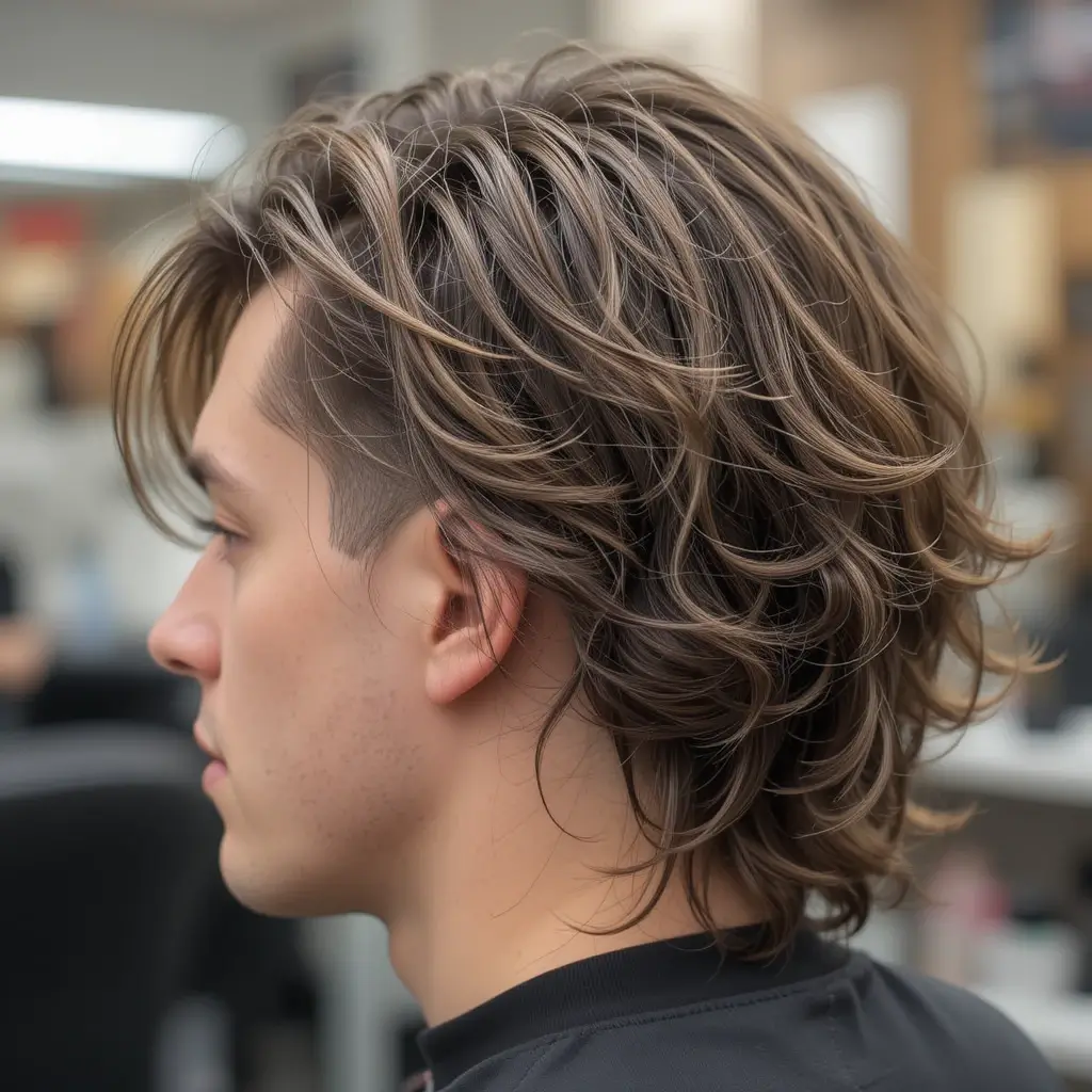  Low Fade Mullet with Texture