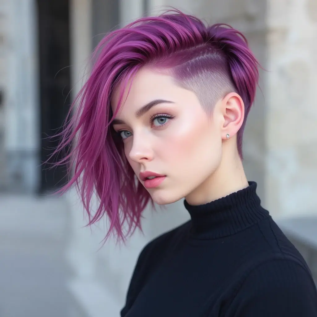 Magenta Peekaboo Undercut Accent