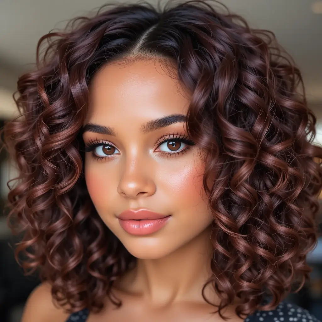 Mahogany Highlights on Natural Curls