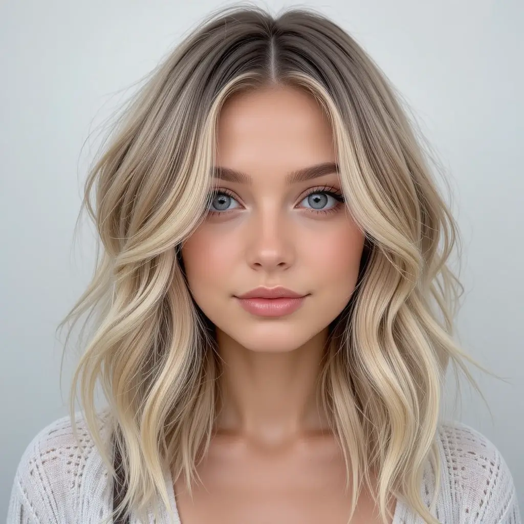 Medium-Length Wolf Cut with Soft Waves